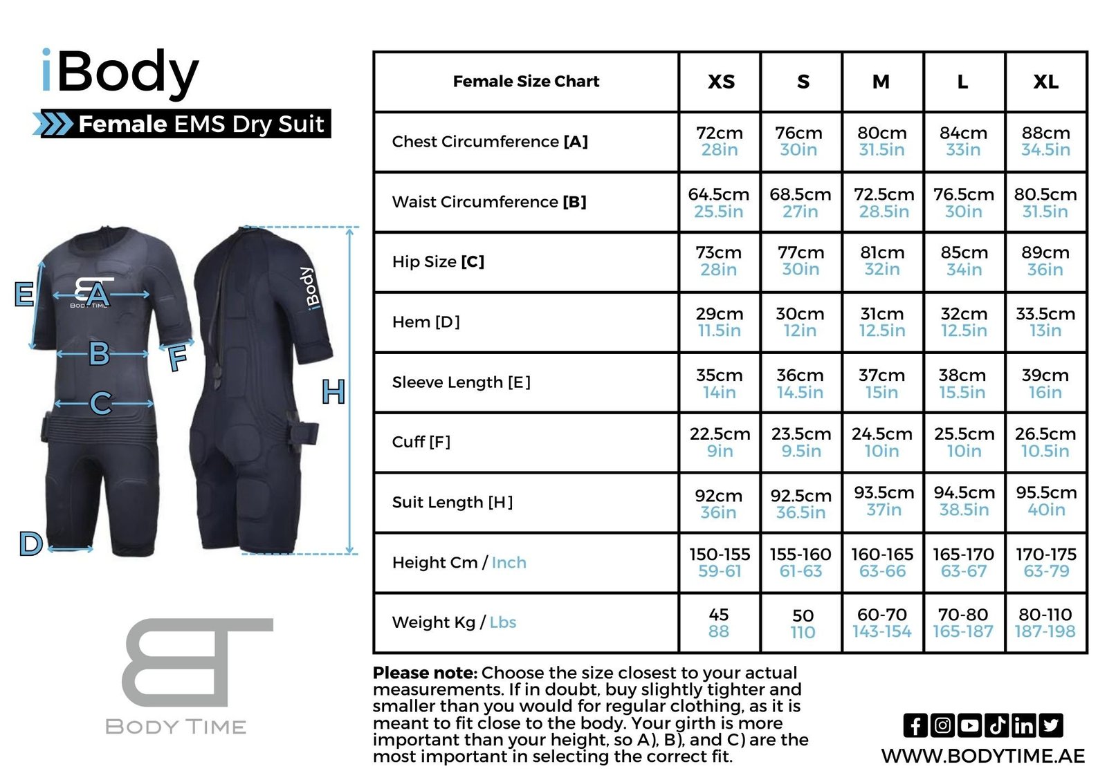 iBody Dry Suit Sizes Female 1 iBody Dry Suit Sizes Female 1